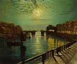 Whitby Harbor by Moonlight by John Atkinson Grimshaw
